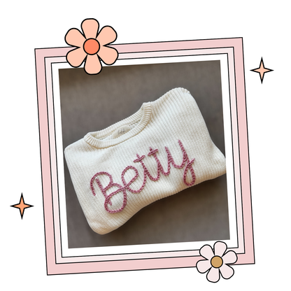 Custom Embroidered Sweater - Dark Apricot