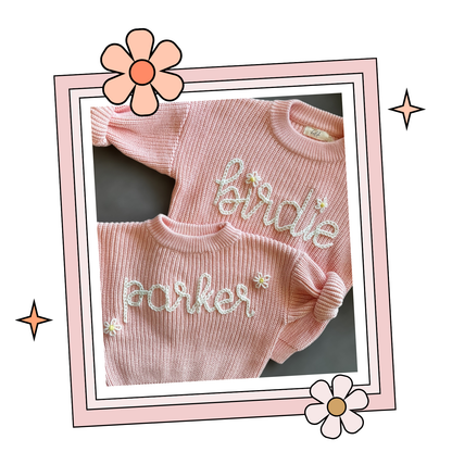 Custom Embroidered Sweater - Dark Apricot