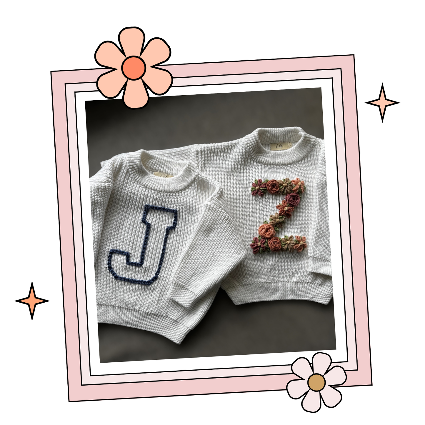 Custom Embroidered Sweater - Dark Apricot
