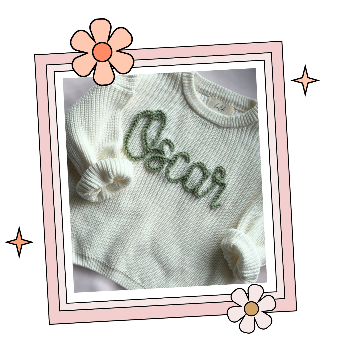 Custom Embroidered Sweater - Dark Apricot