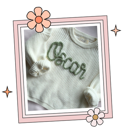 Custom Embroidered Sweater - Dark Apricot
