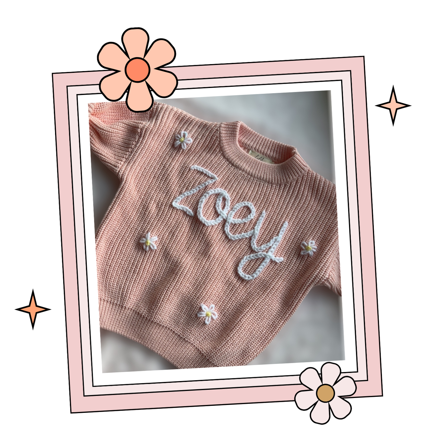 Custom Embroidered Sweater - Dark Apricot