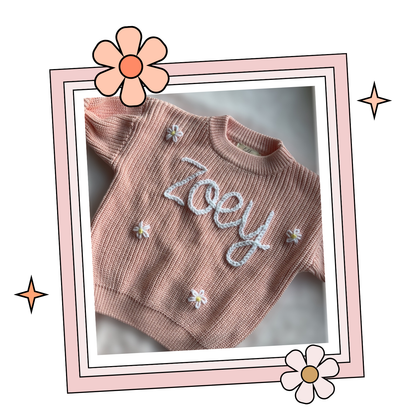 Custom Embroidered Sweater - Dark Apricot