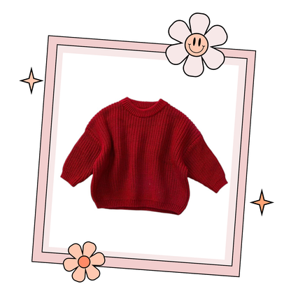 Custom Embroidered Sweater - Red