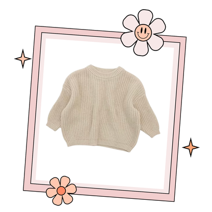 Custom Embroidered Sweater - Cafe Au Lait