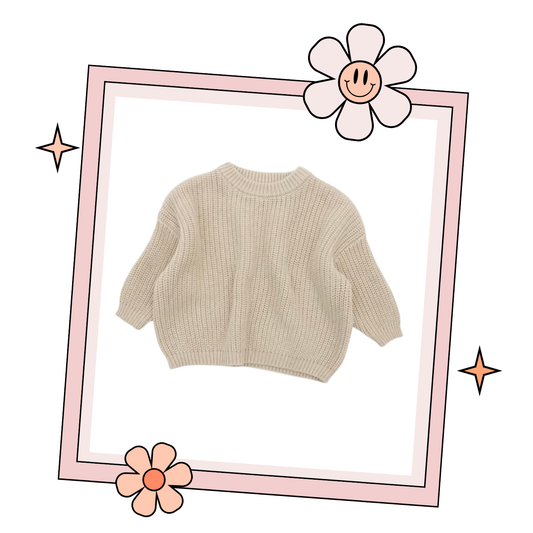 Custom Embroidered Sweater - Cafe Au Lait