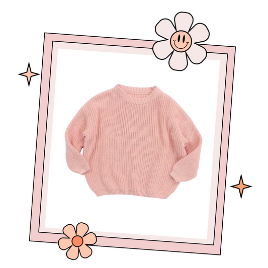 Custom Embroidered Sweater - Light Peach
