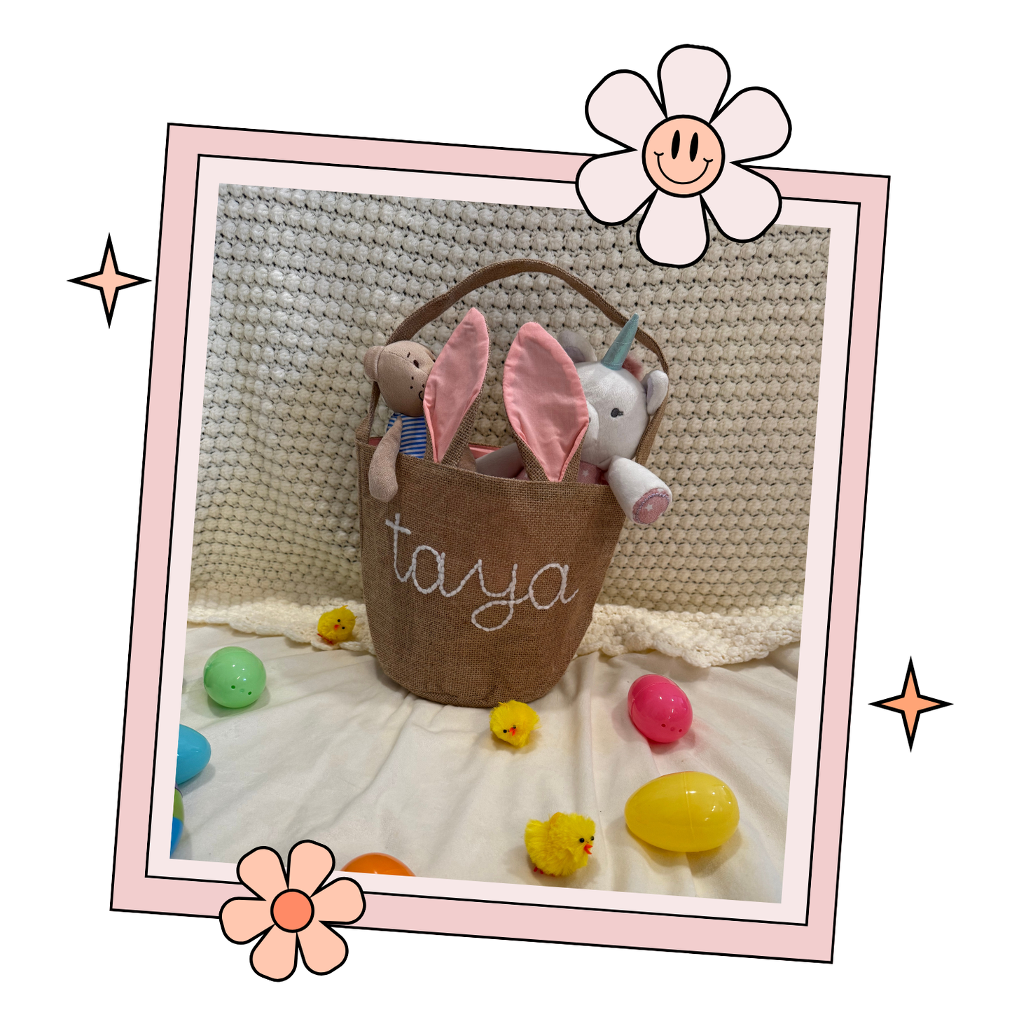 Custom Embroidered Easter Basket