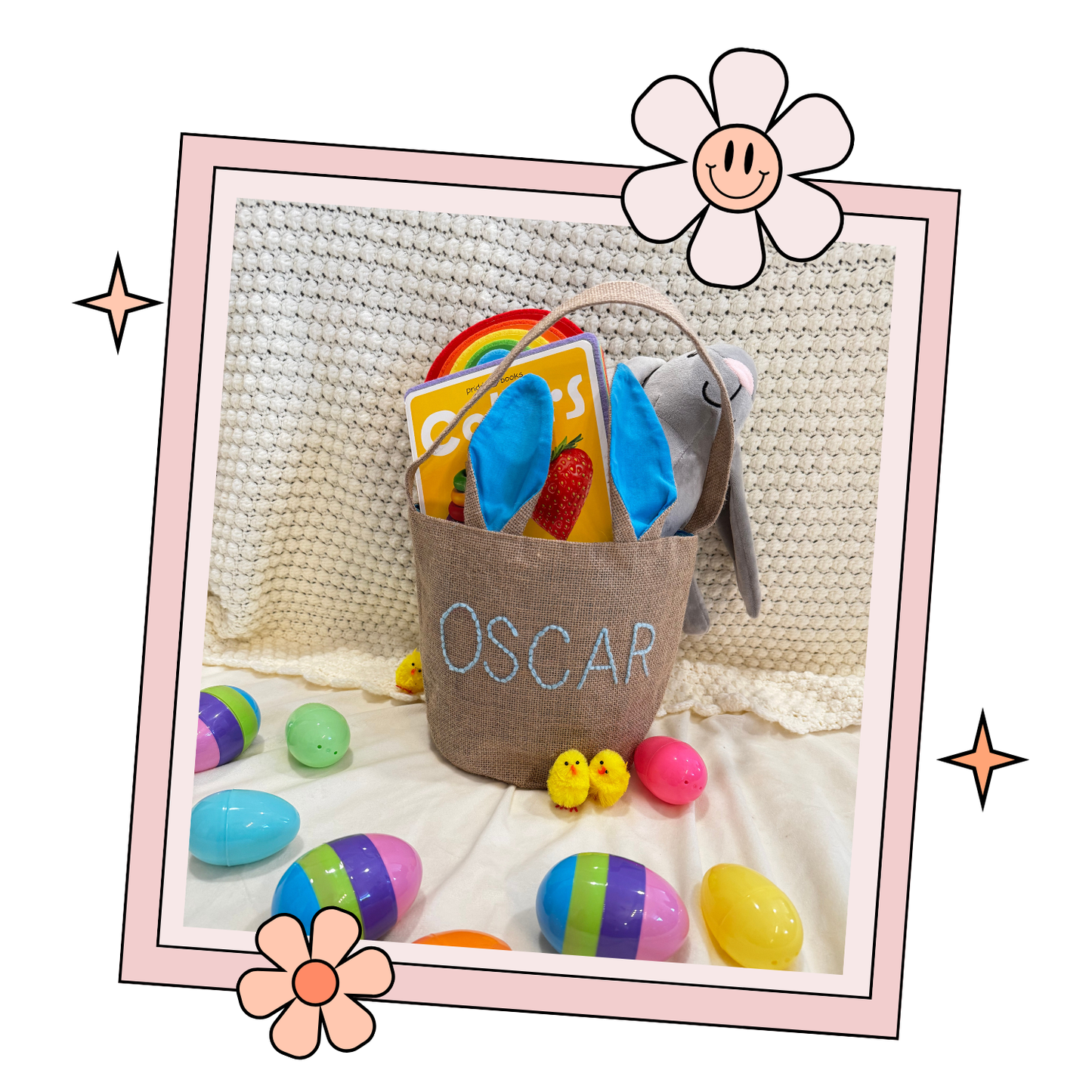 Custom Embroidered Easter Basket