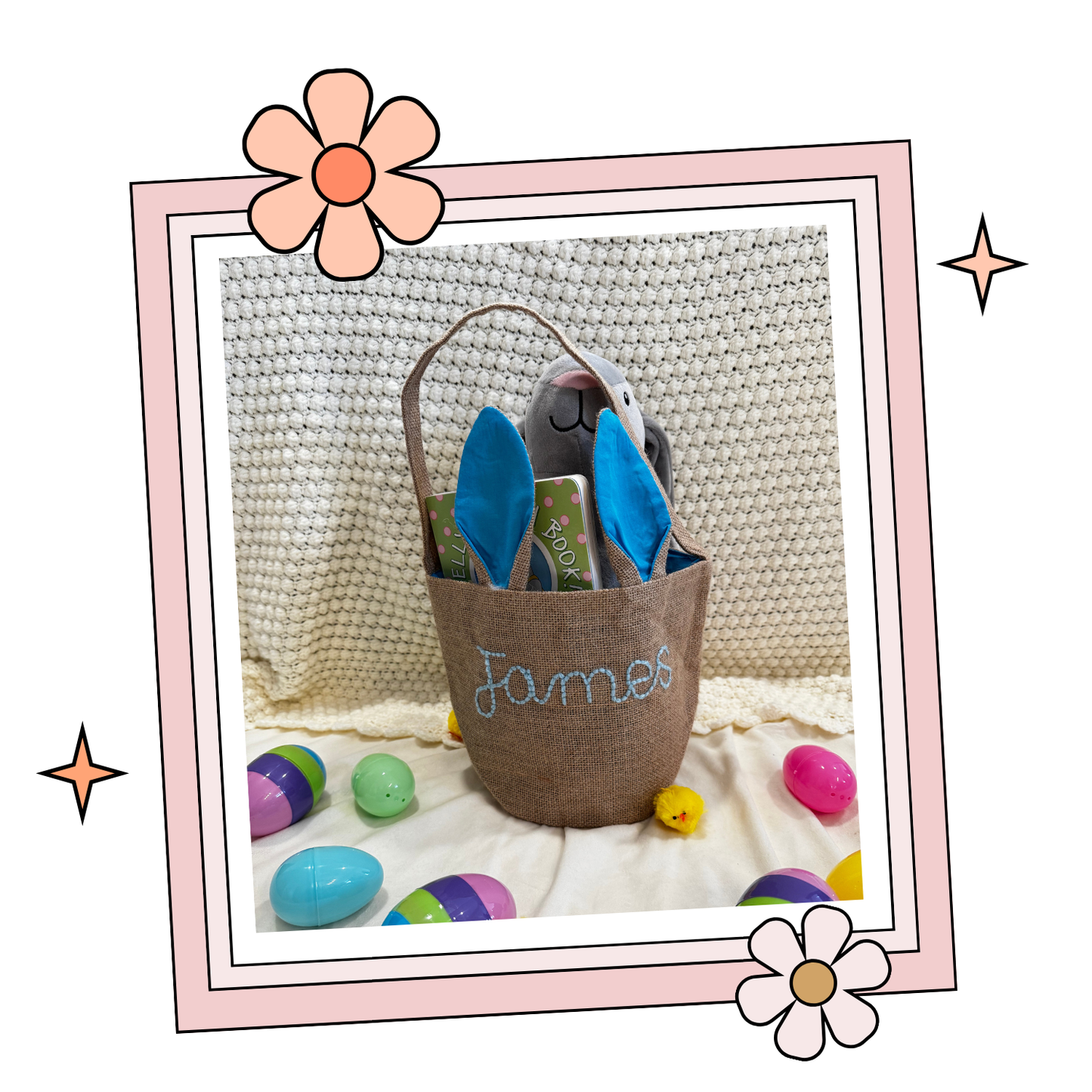Custom Embroidered Easter Basket