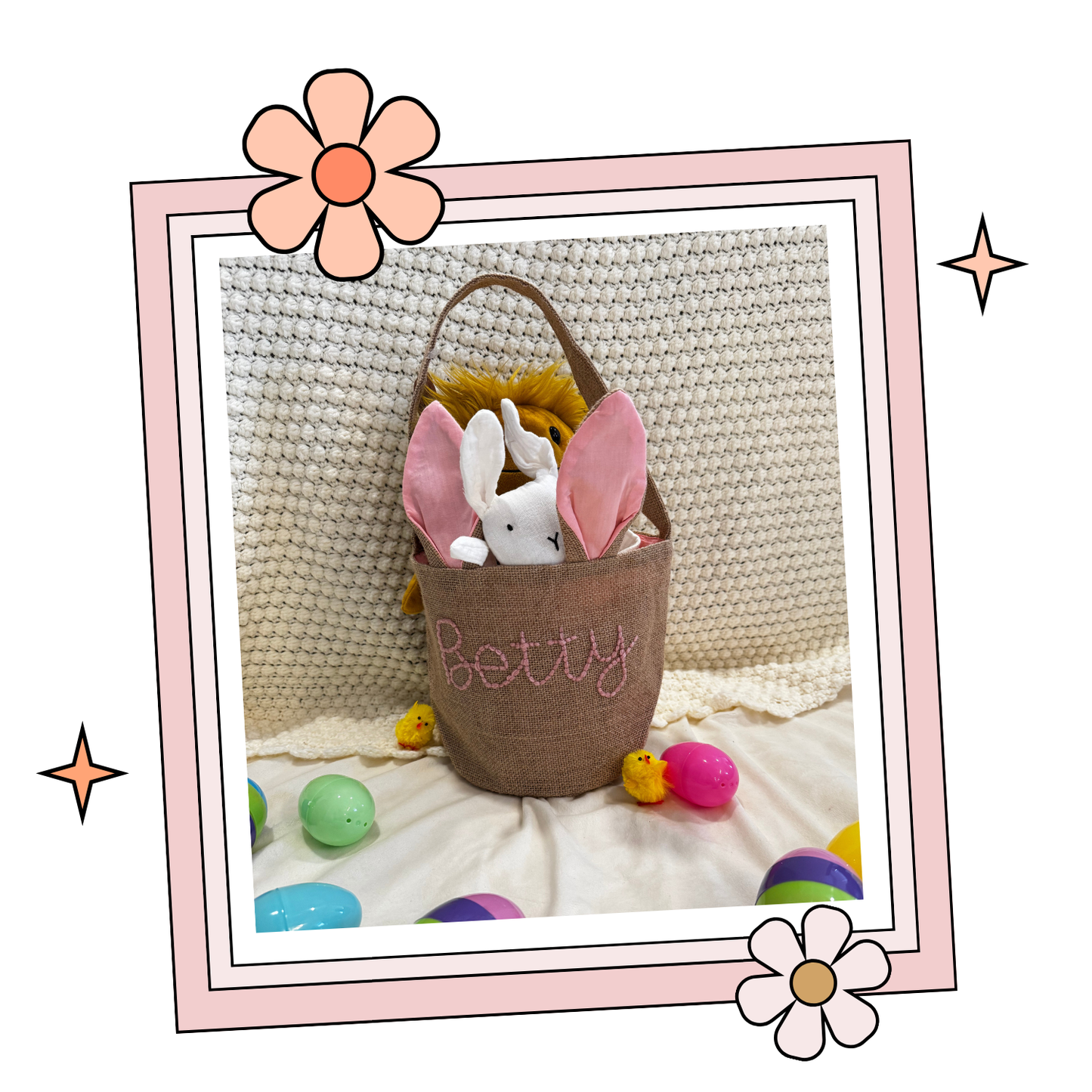 Custom Embroidered Easter Basket