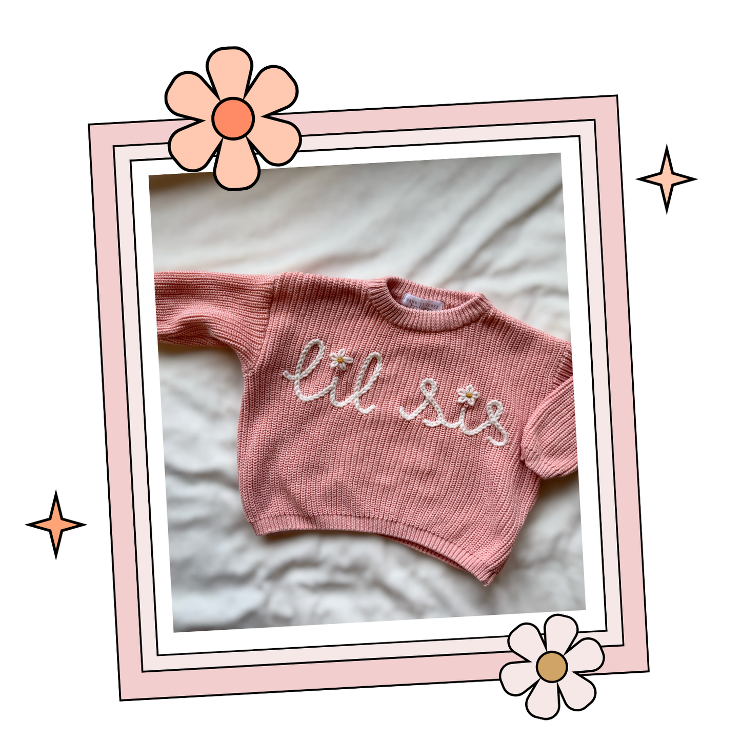 Custom Embroidered Sweater - Dark Apricot