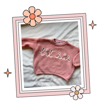 Custom Embroidered Sweater - Dark Apricot