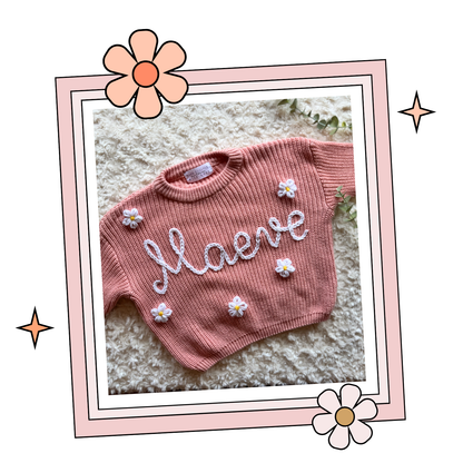 Custom Embroidered Sweater - Dark Apricot