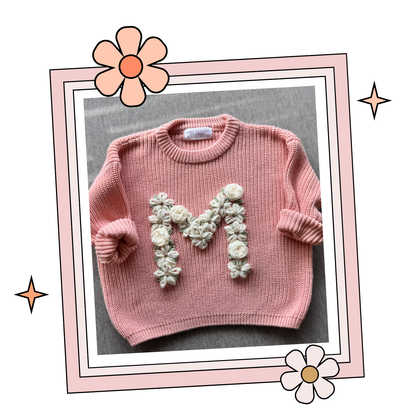Custom Embroidered Sweater - Dark Apricot
