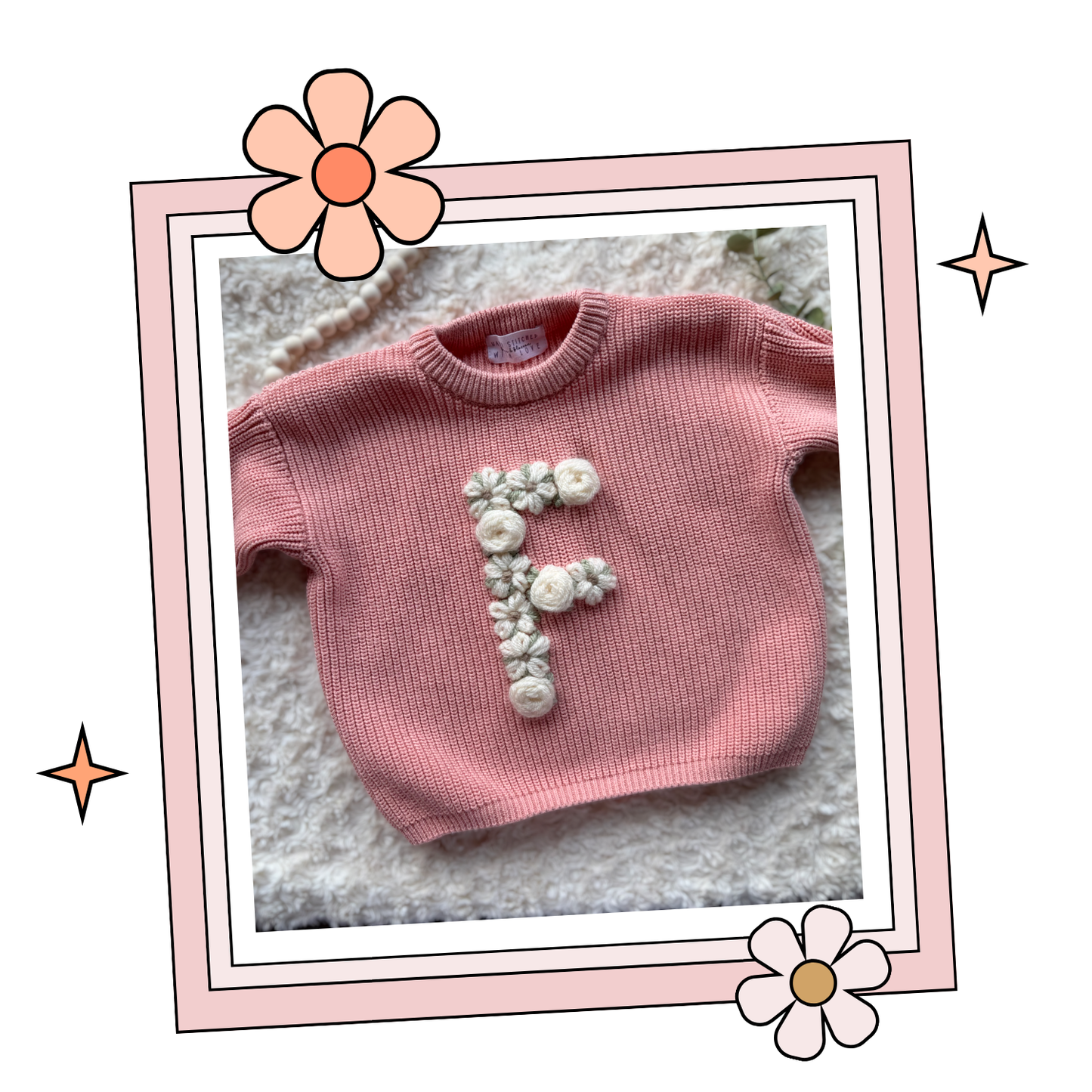 Custom Embroidered Sweater - Dark Apricot