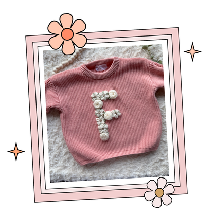 Custom Embroidered Sweater - Dark Apricot
