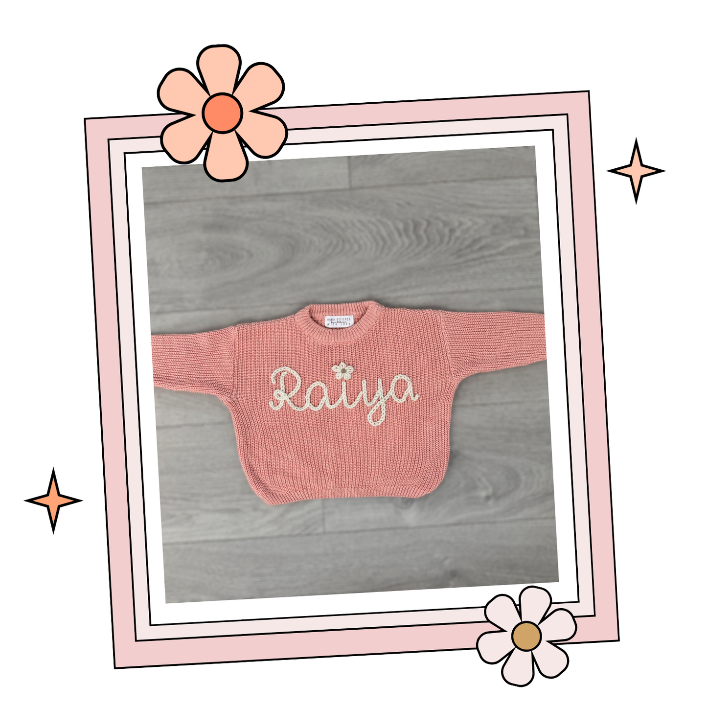 Custom Embroidered Sweater - Dark Apricot