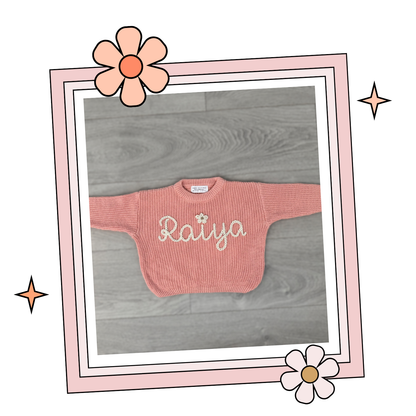 Custom Embroidered Sweater - Dark Apricot