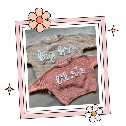 Custom Embroidered Sweater - Dark Apricot
