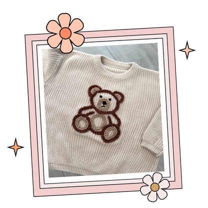 Custom Embroidered Sweater - Cafe Au Lait